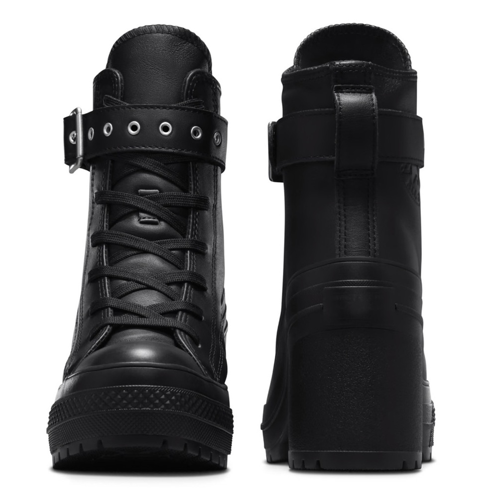 Converse Black High-Heel Lace-Up Boots - Picture 4 of 4
